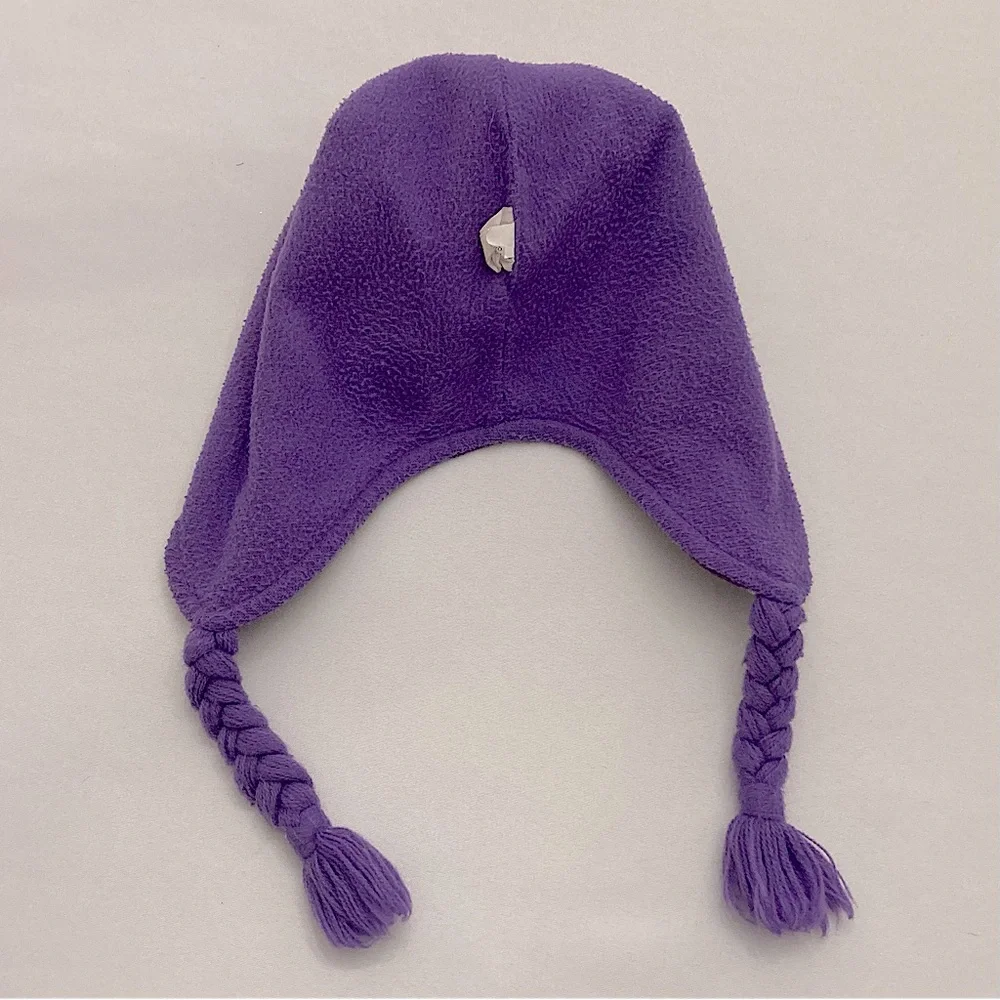 Target Winter Hat Ear Flap Pom Pom Hat Purple Blue White Polka Dots